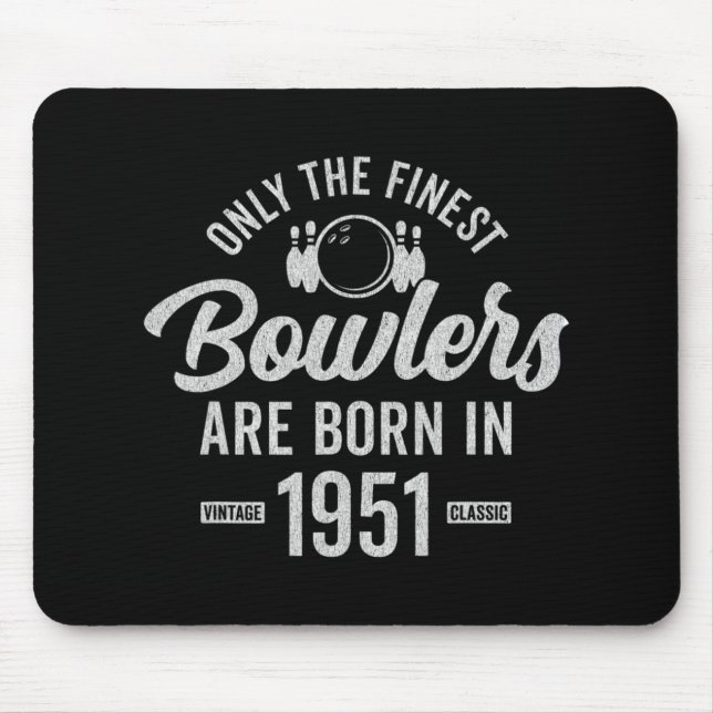 71 Year Old Bowler Bowling 1951 71th Birthday Mouse Pad (Front)