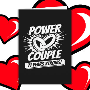 71 Years Comic Super Power Couple 71st Anniversary Card