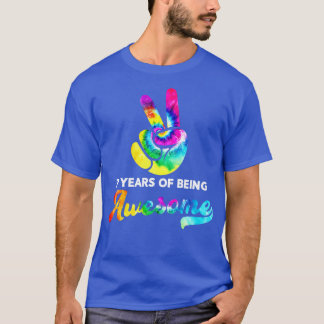 71 Years Of Being Awesome Tie Dye Birthday T-Shirt