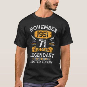 71 Years Old Vintage November 1951 71st Birthday T-Shirt