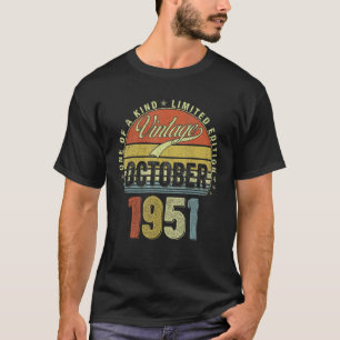 71 Years Old Vintage October 1951 71th Birthday Me T-Shirt