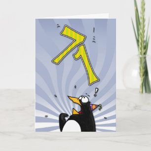 71e anniversaire - Carte de surprise de pingouin