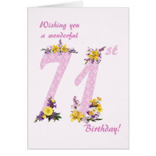71e anniversaire Fleur Nombre décoré