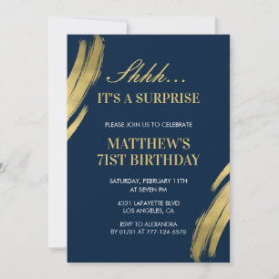 71e anniversaire invitation Surprise party Men Nav