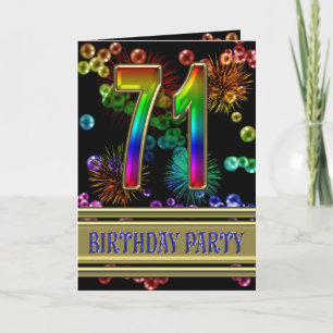71e fête d'anniversaire Invitation