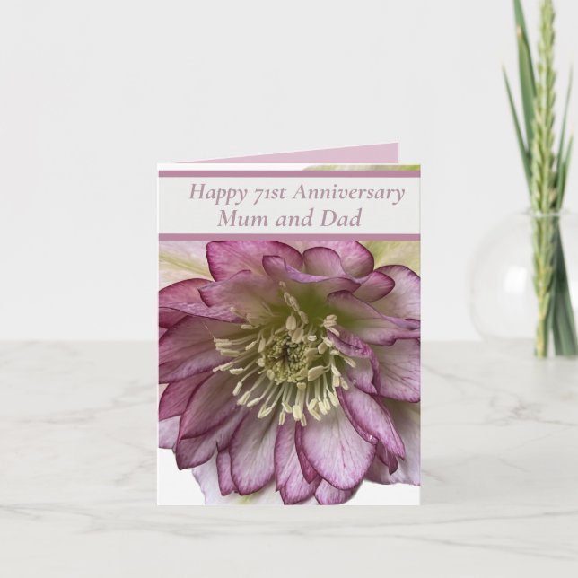 71st Anniversary Editable Card (Front)