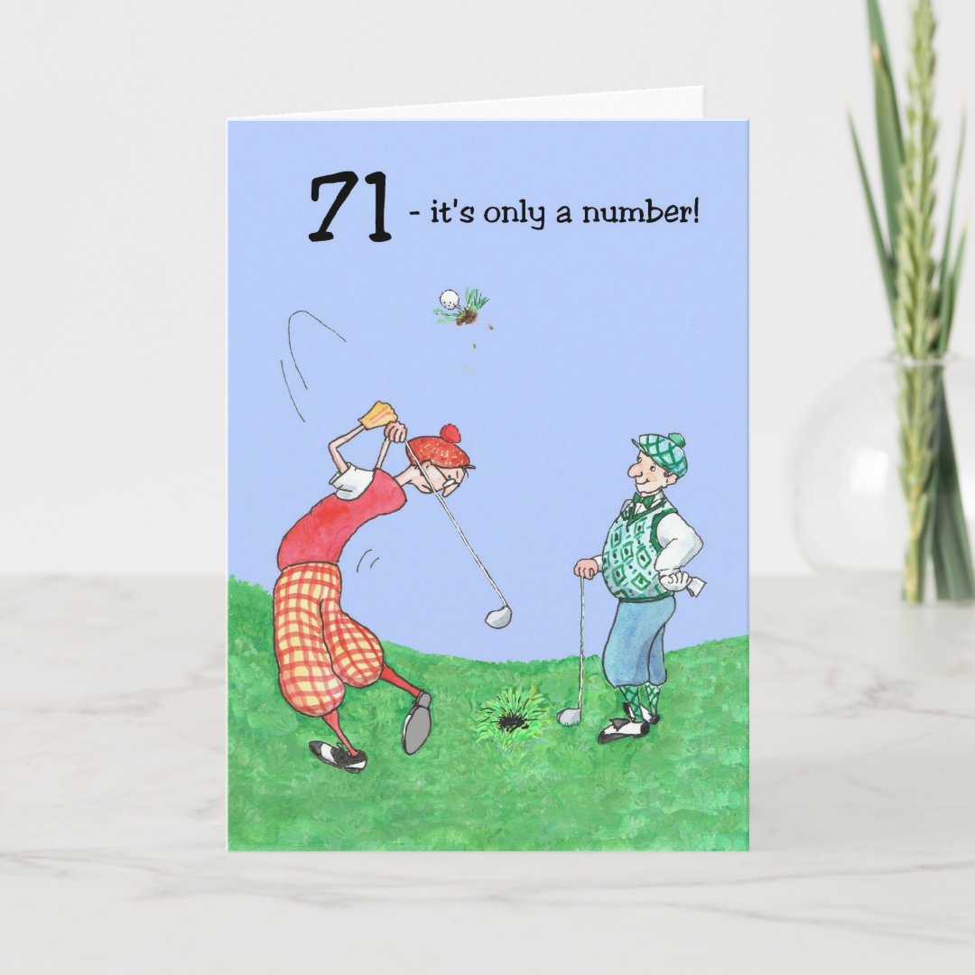71st Birthday Card for a Golfer Zazzle