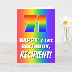 71st Birthday: Colourful, Fun Rainbow Pattern # 71 Card