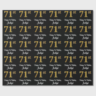 71st Birthday: Elegant Luxurious Faux Gold Look # Wrapping Paper