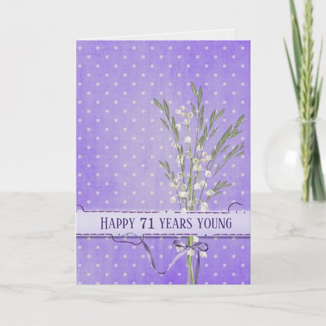 71st Birthday Lily of the Valley Bouquet Card (Front)