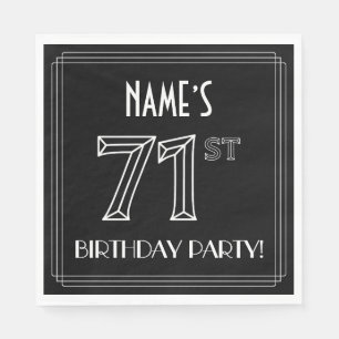 71st Birthday Party: Art Deco Style + Custom Name Napkin