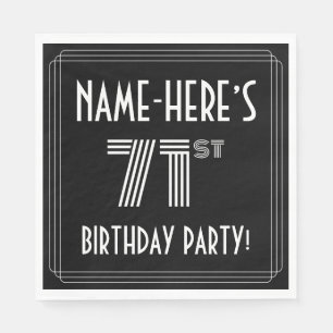 71st Birthday Party: Art Deco Style + Custom Name Napkin