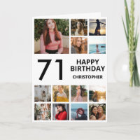 71st Birthday Photo Collage 13 Photos Black White
