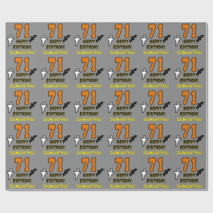 71st Birthday: Spooky Halloween Theme, Custom Name Wrapping Paper