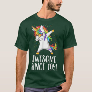 71st birthday, unicorn dab, Awesome since 1951 T-Shirt