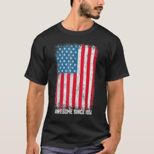 71st Birthday Vintage Usa Flag Awesome Since 195 T-Shirt