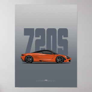 720S Supercar Poster – Azores Orange