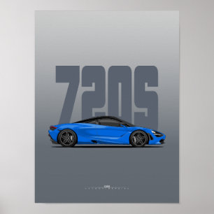 720S Supercar Poster – Blue