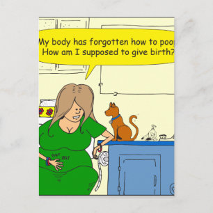 729 Supposed to give birth cartoon Postcard