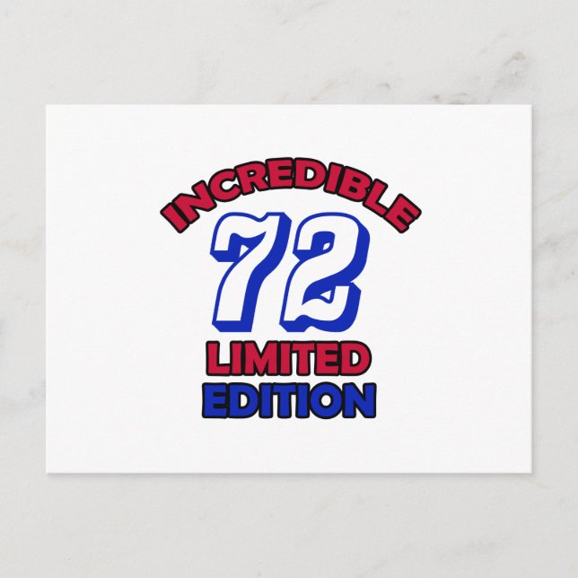 72 Birthday Design Postcard (Front)