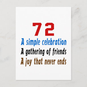 72 birthday designs postcard