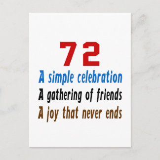 72 birthday designs postcard
