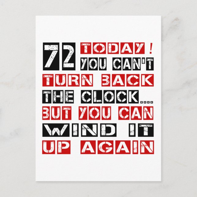 72 Birthday Designs Postcard (Front)