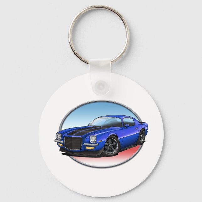 72 Blue B Camaro.png Keychain (Front)