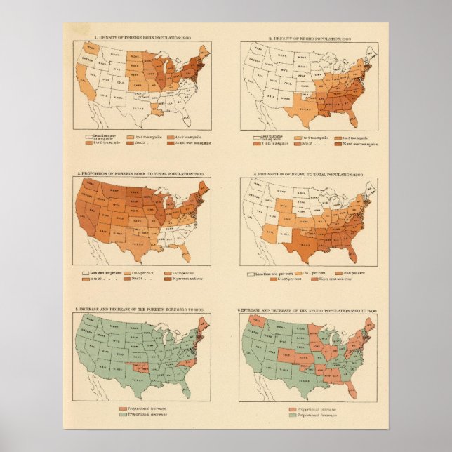 72 Density, proportion, increase, foreign born Poster (Front)