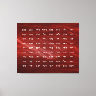 72 Names of God Meditation Art Canvas Print