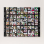 72 Square Photo Collage Grid with Text - black Jigsaw Puzzle<br><div class="desc">Use 72 SQUARE photos to create a personal photo collage. This modern, clean layout includes a text block in a san serif font to add a family name or a name. The background colour can be changed in the customize area. ***For best results for this multi photo layout - crop...</div>