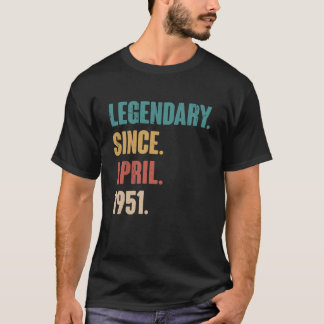 72 Years Old Vintage 1951 Birthday April 72nd Deco T-Shirt