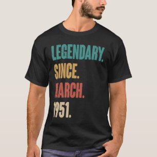 72 Years Old Vintage 1951 Birthday March 72nd Deco T-Shirt