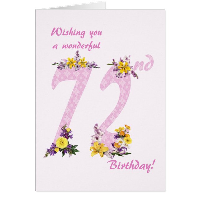 72e anniversaire Fleur numéros décorés (Devant)