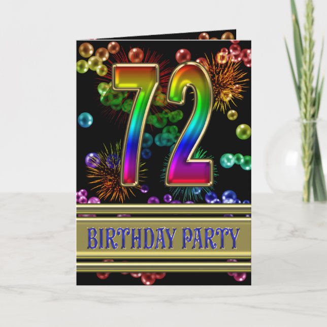 72e fête d'anniversaire Invitation (Devant)