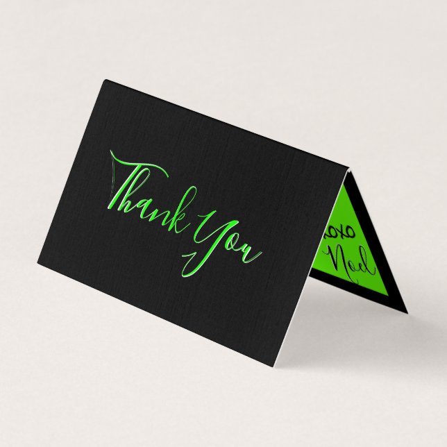 72marketing Thank you lime green black cards (Front)