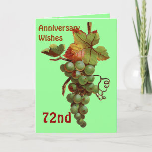 72nd Anniversary wishes, customisable Card