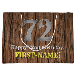 72nd Birthday: Country Western Inspired Look, Name Large Gift Bag