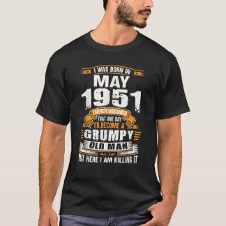 72nd Birthday Gifts Men Vintage May 1951 72 Years T-Shirt