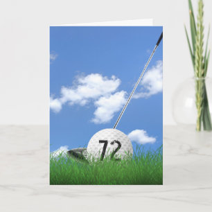72nd birthday golf ball in grass card