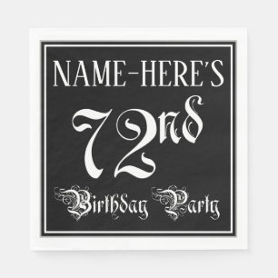 72nd Birthday Party — Fancy Script + Custom Name Napkin