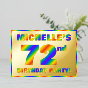 72nd Birthday Party — Fun, Rainbow Spectrum “72”