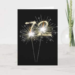 72nd Birthday Sparklers on Black Card