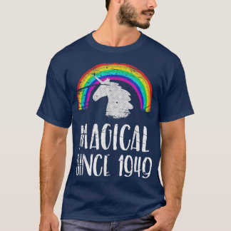 72nd birthday, vintage unicorn, Magical since 1949 T-Shirt