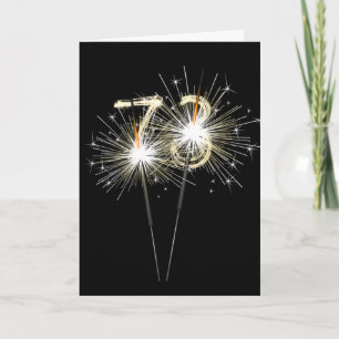 73e anniversaire Sparklers sur carte noire