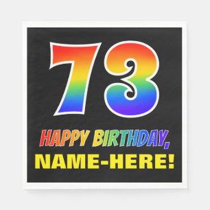 73rd Birthday: Bold, Fun, Simple, Rainbow 73 Napkin