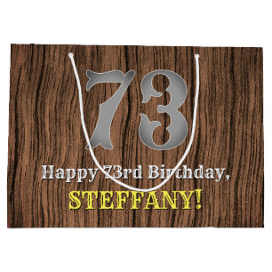 73rd Birthday: Country Western Inspired Look, Name Large Gift Bag