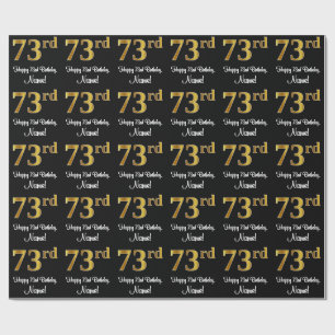 73rd Birthday: Elegant Luxurious Faux Gold Look # Wrapping Paper