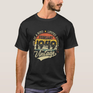 73Rd Birthday Gifts 73 Yrs Old Retro Born In Febru T-Shirt