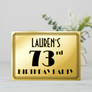 73rd Birthday Party — Art Deco Look “73” + Name